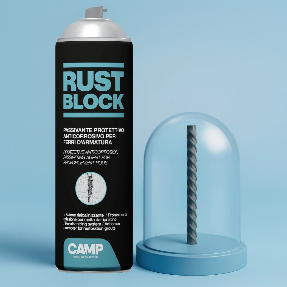 Rust block passivante spray per protezione armature 500 ml kit 3 pezzi
