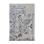 Tappeto Jacquard River 110 in cotone grigio e nero