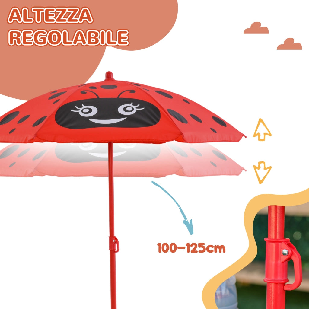 Set da giardino per bambini 4 pezzi ¨C zephmum ¨C Acciaio, Tessuto Oxford, Rosso