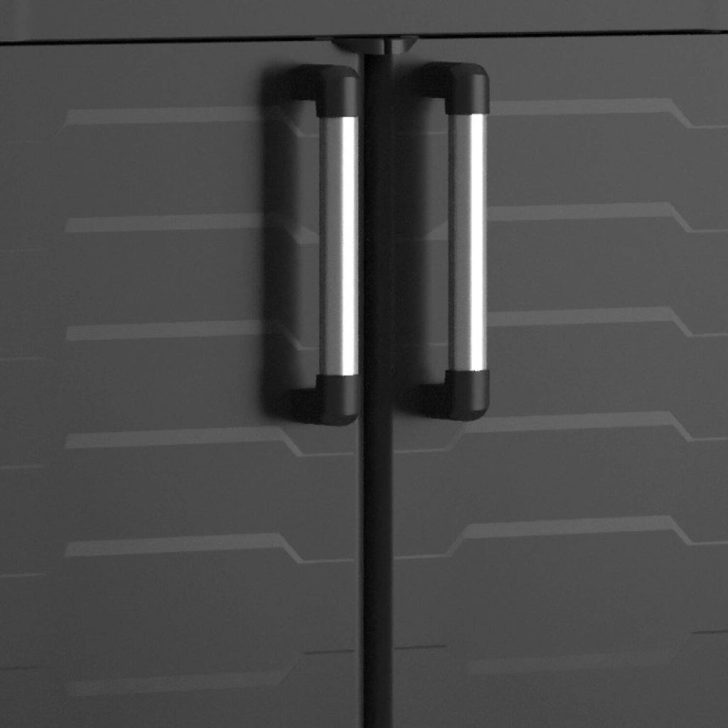 Armadio da esterno Terrebonne, Mobile outdoor, Mobiletto giardino multiuso, Contenitore per balcone o garage, Made in Italy, 65x45 h97 cm, Nero