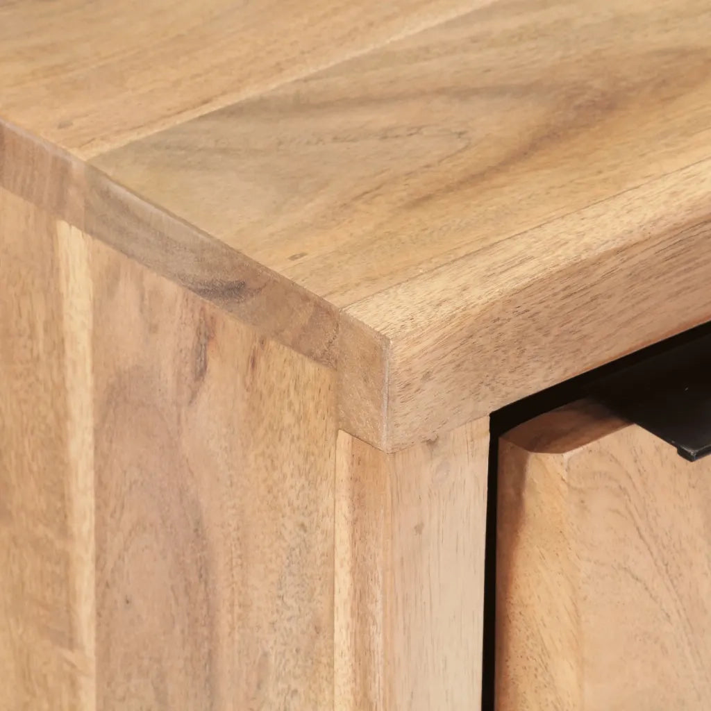 Comodino | Armadio da Notte | Mobiletto da notte 40x30x50 cm in Legno Massello di Acacia con Bordi Vivi