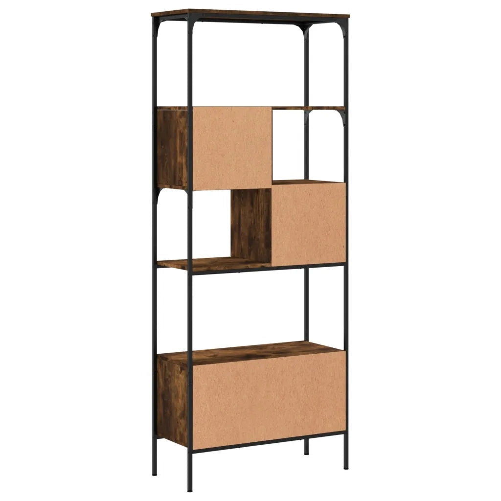 Libreria 5 Ripiani Rovere Fumo 76x33x188,5 cm Legno Multistrato 839005