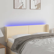 Testiera a LED-Testata con LED Crema 147x16x78/88 cm in Tessuto 442809