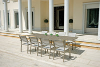 Tavolo Allungabile da Giardino 135/270x90x75 cm Montecatini in Alluminio Tortora