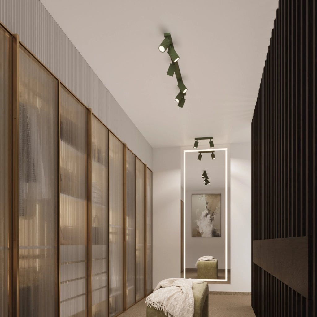 Lampada da soffitto KARBON 10 verde oliva