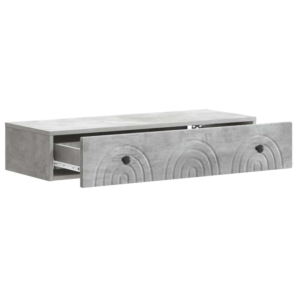 Tavolino da Parete Laterale Grigio Cemento 87,5 x 34,5 x 17 cm 898158