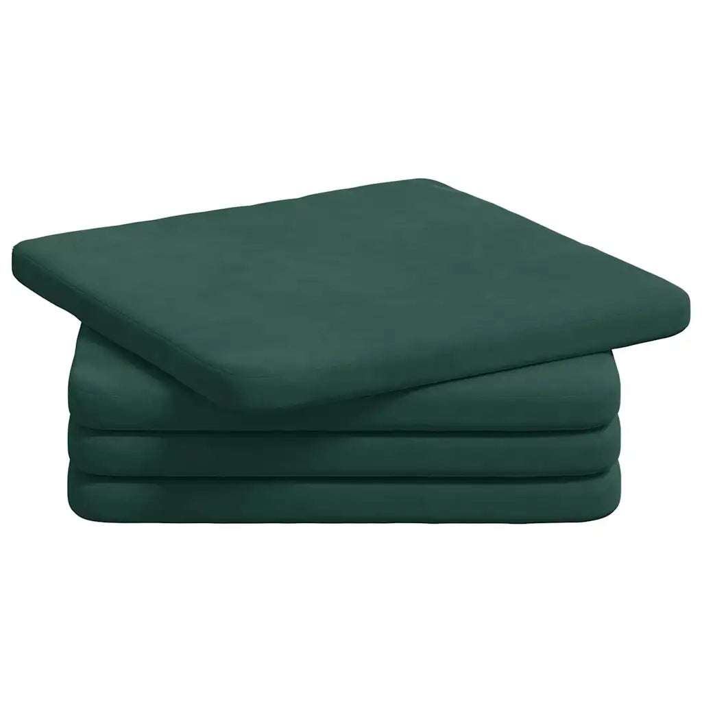 Cuscini per Seduta 4 pcs Verde Scuro 40 x 40 x 3 cm Velluto