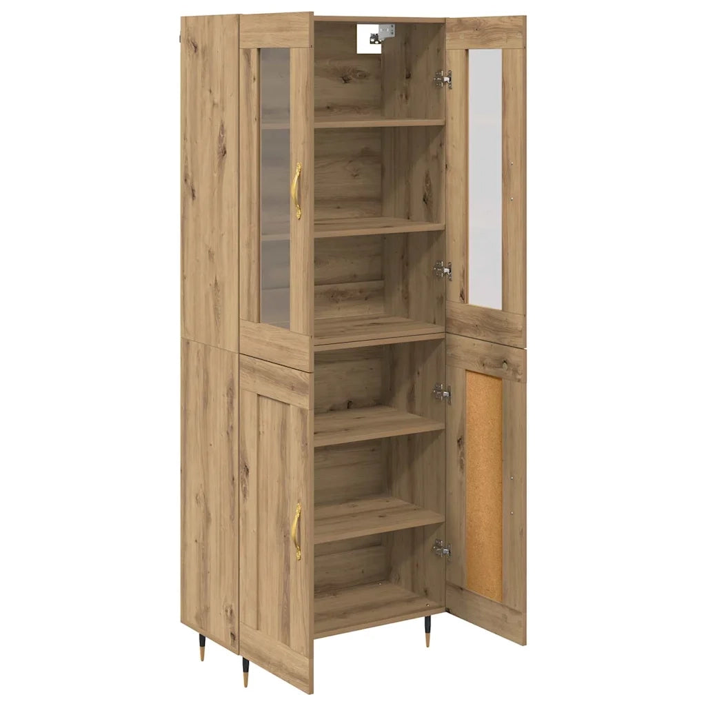 Credenza 2 pcs Rovere artigianale Legno multistrato