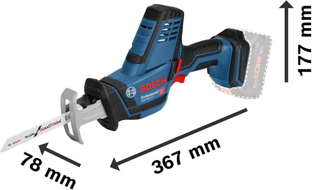 Bosch Professional 18V System Sega Universale a Batteria Gsa 18 V-Li (Incl. 2 Lame (Legno/Metallo), Batterie e Caricabatterie Non Incl., in L-Boxx 238)