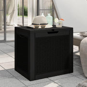 Organizzatore di spazio esterno - Cassa di stoccaggio con design in stile rattan - 55x43x53 cm - Nero