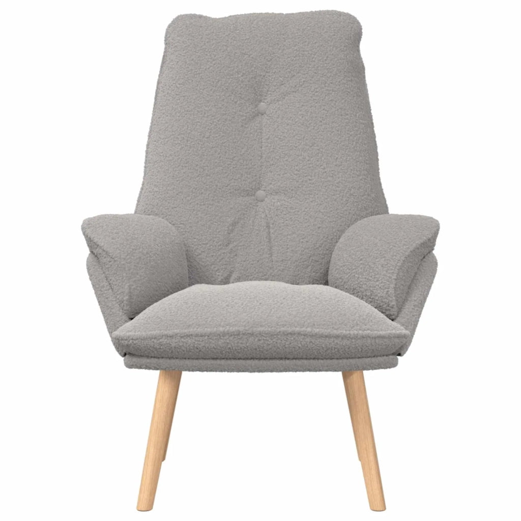 Poltrona | Sedia Relax Grigio chiaro 69 x 74 x 93 cm Tessuto Sherpa