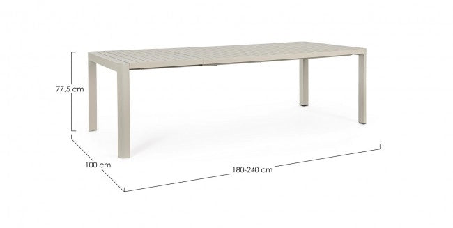 Tavolo Allungabile Alluminio Bianco Moderno da Esterno - HIDDEN