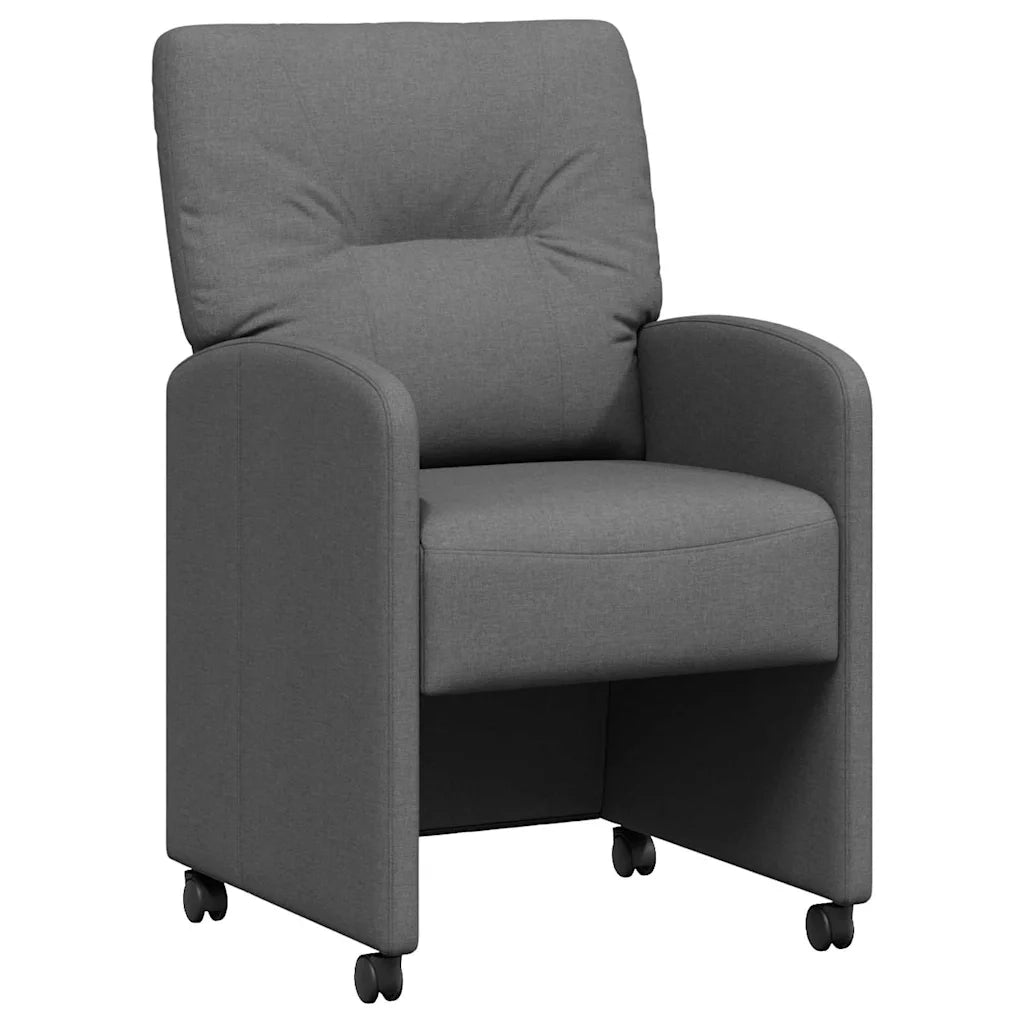 Sedie da Pranzo con Ruote 2 pcs Grigio scuro 57 x 67 x 95 cm 42017848
