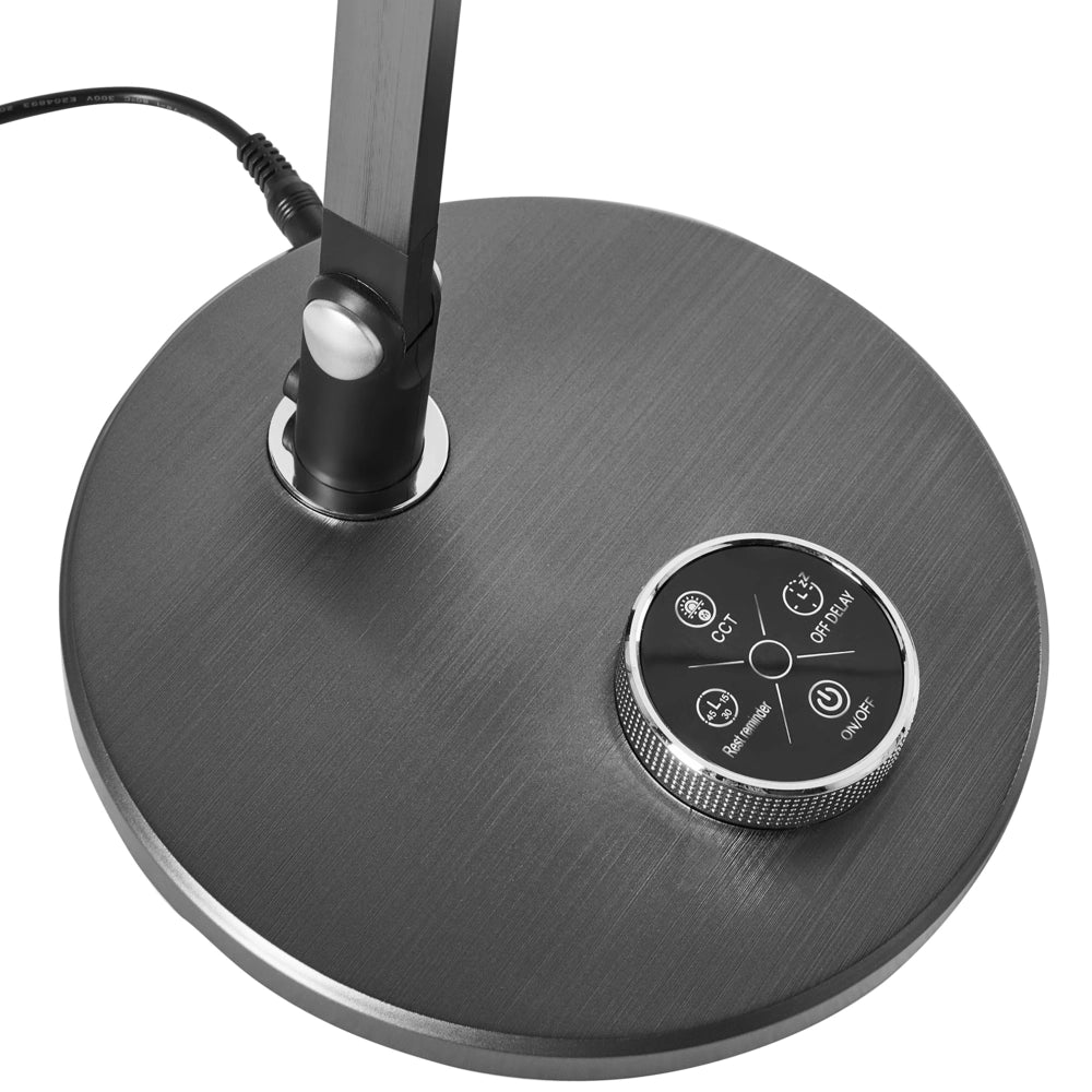 Lampada da scrivania multifunzionale a LED Grigio  ABS Tavolo Computer Lettura Illuminazione Braccio ruotabile Dimmer Stepless