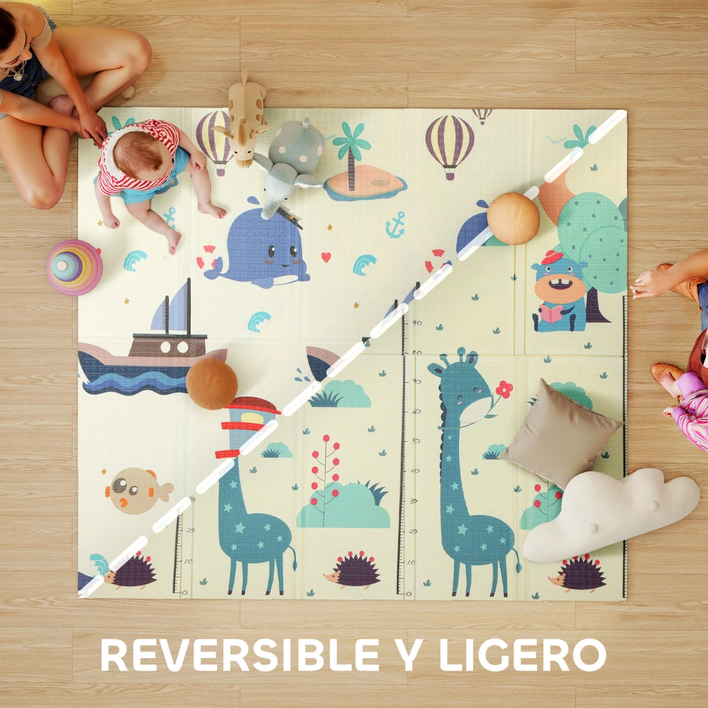 Tappeto Pieghevole Reversibile per Bambini ¨C zephmum ¨C 196x176x1.5 cm Multicolore