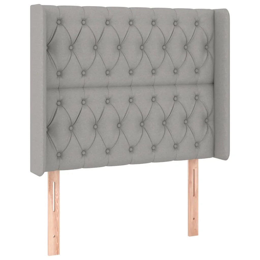 Testiera | Testata a LED Grigio Chiaro 103x16x118/128 cm in Tessuto