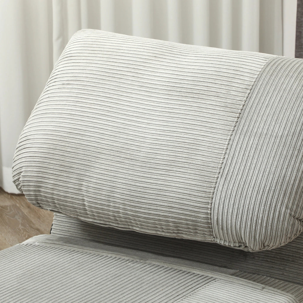 Letto imbottito singolo con testiera regolabile ¨C Zephmum ¨C Grigio 82x87x89 cm