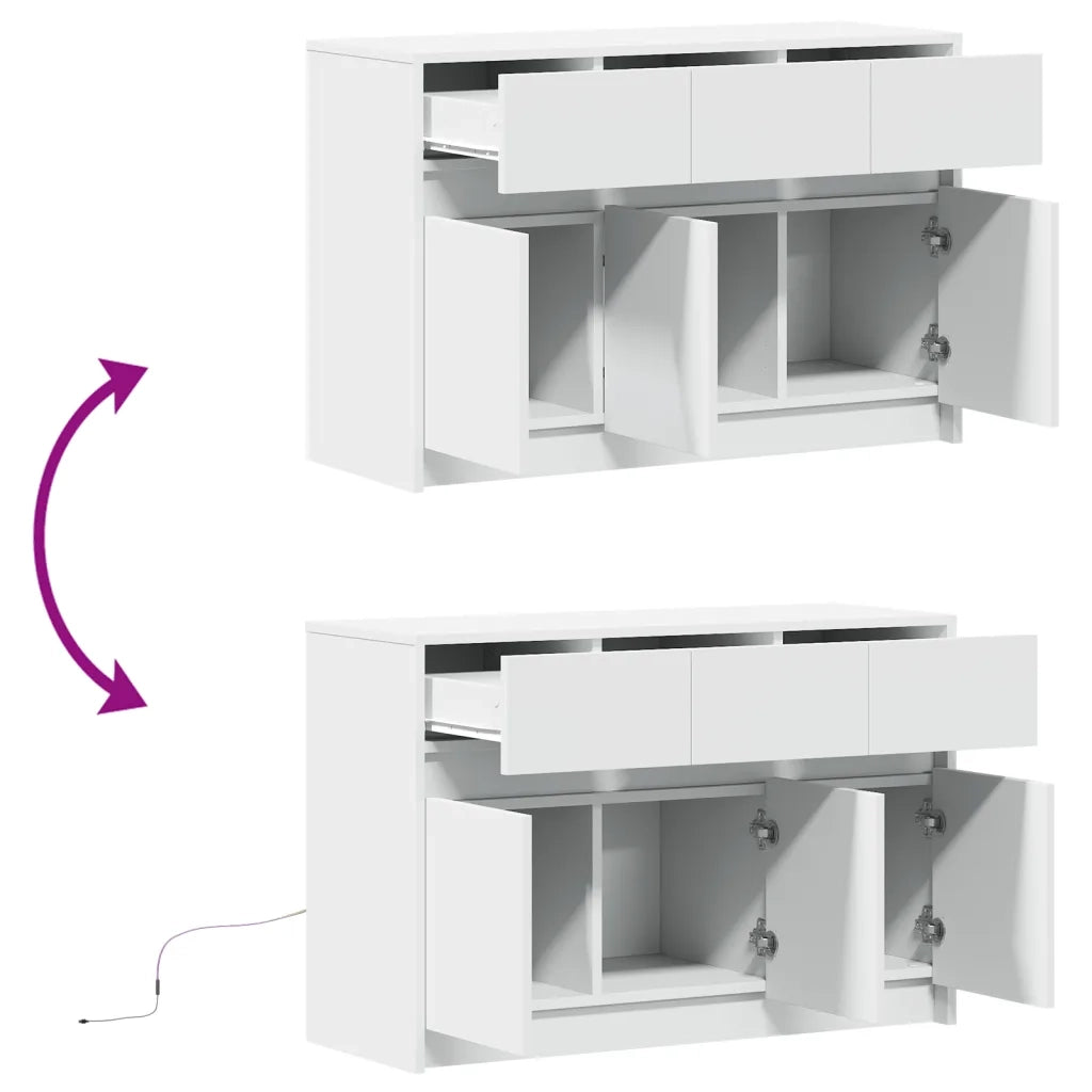 Mobile Porta TV con LED Bianco 91x34x61 cm in Truciolato 852180
