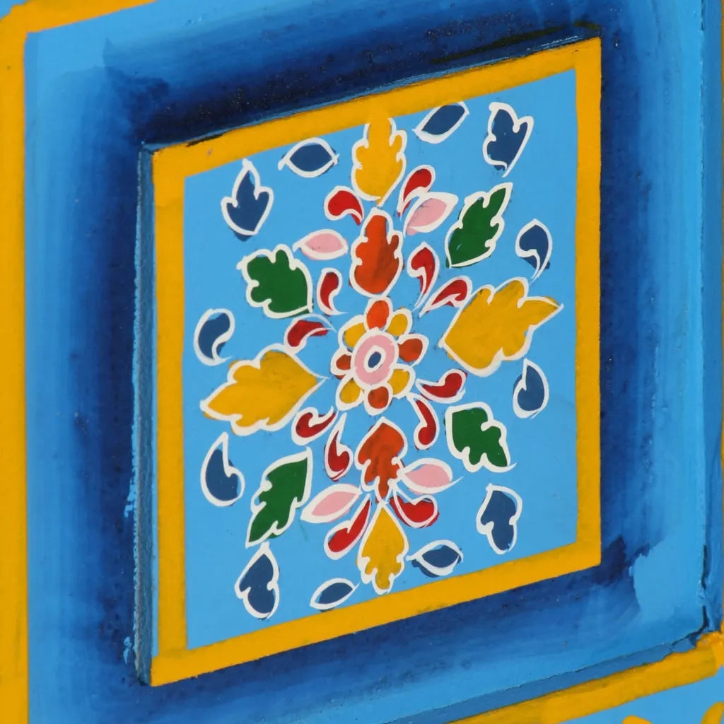 Credenza in Legno Massello di Mango Turchese Dipinta a Mano cod mxl 24428