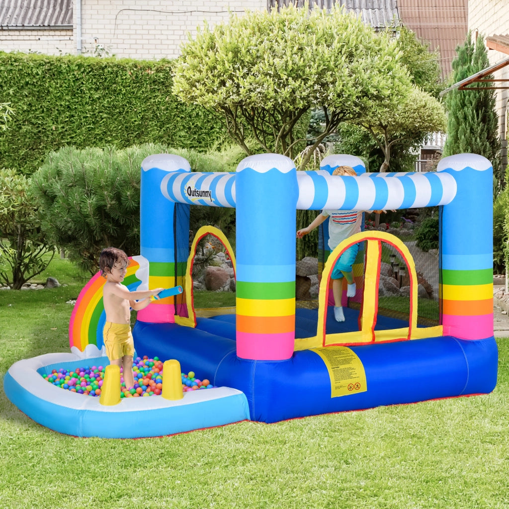 Casetta gonfiabile per bambini con trampolino e piscina ¨C zephmum ¨C multicolore 280x170x155cm