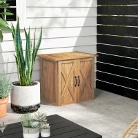 Casetta da Giardino in Legno a 2 Ante con Maniglie in Stile Country, 77x55x72 cm, Marrone