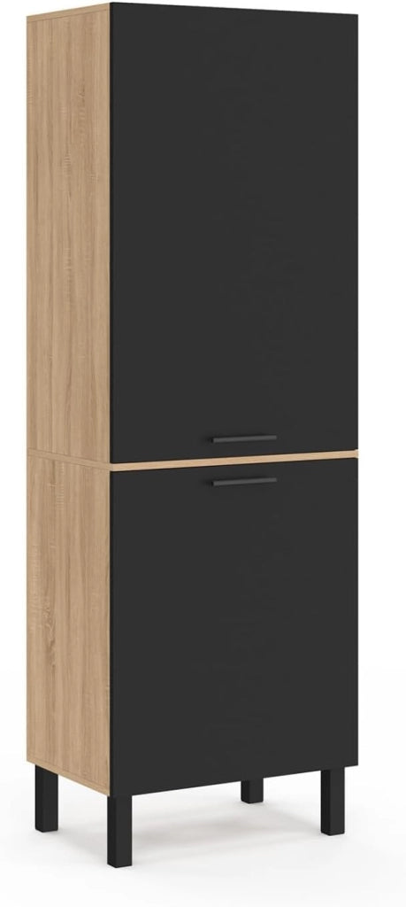 Cucina a 2 ante CINA 60 cm in faggio e nero