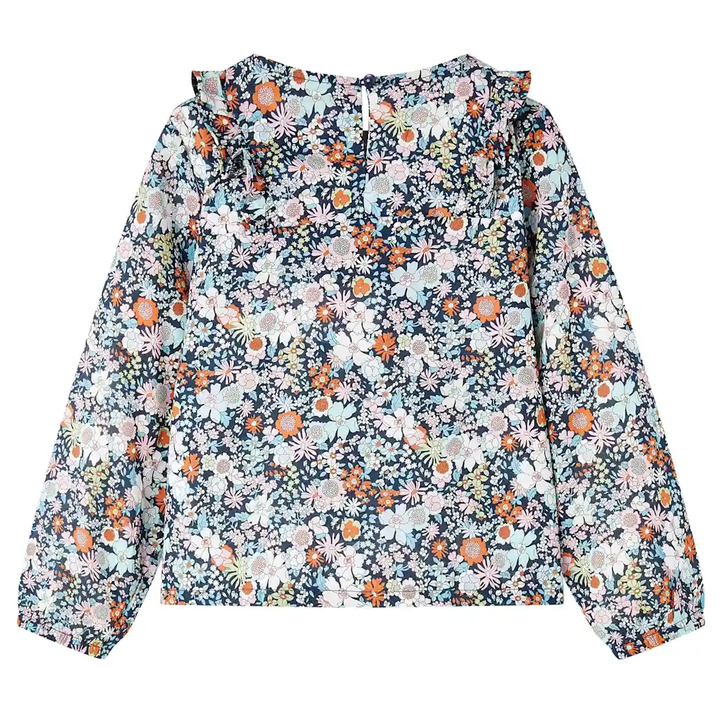 Camicia da Bambina a Maniche Lunghe Blu Scuro 104 14375
