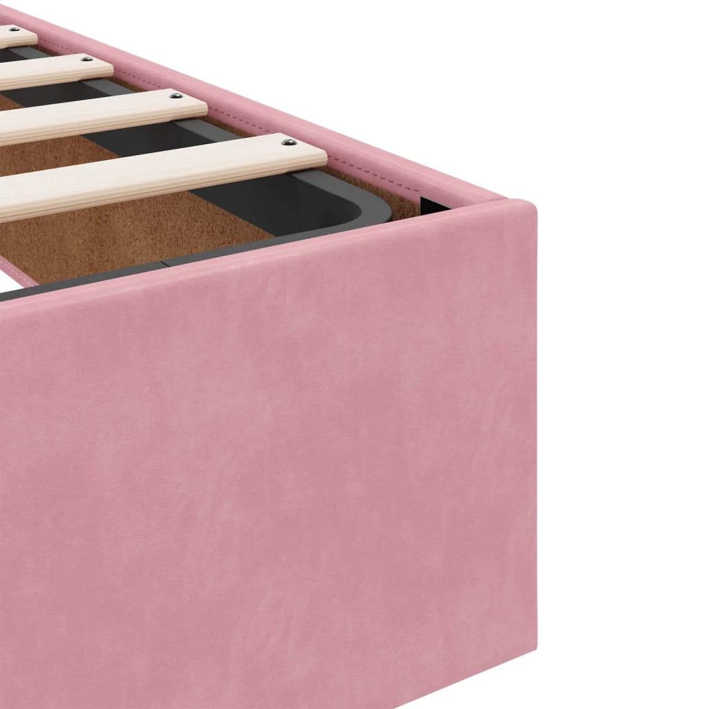Letto con contenitore e materasso Rosa 90 x 190 cm Velluto 3459662