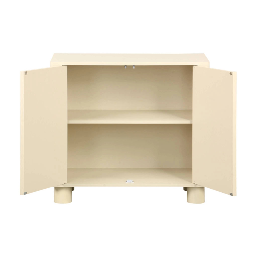 Credenza esotica effetto legno di mango 2 ante, 80cm, beige