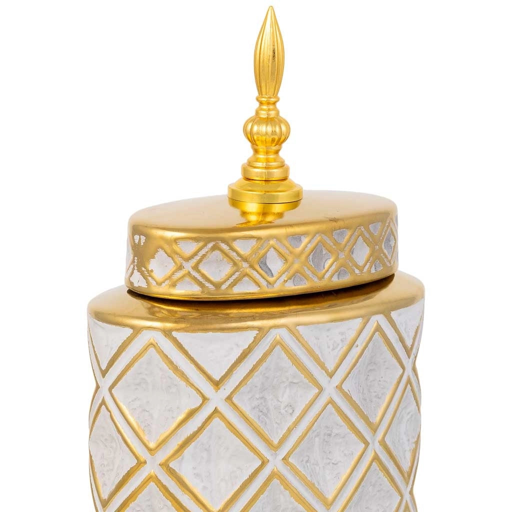 Vaso in ceramica dorata, cm 17x11x40h