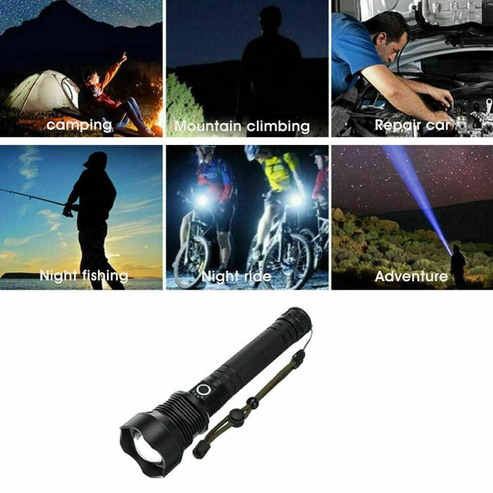 Trade Shop - Torcia Tattica/militare Led Cree T6 Ricaricabile Zoom Doppia Batteria A89-p70 -