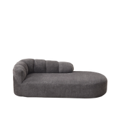 Chaise longue relax - con schienale ondulato e design senza braccioli - chenille grigio