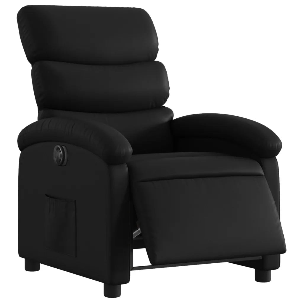 Divano Sedia-Poltrona Reclinabile Elettrica Nera in Similpelle 502700