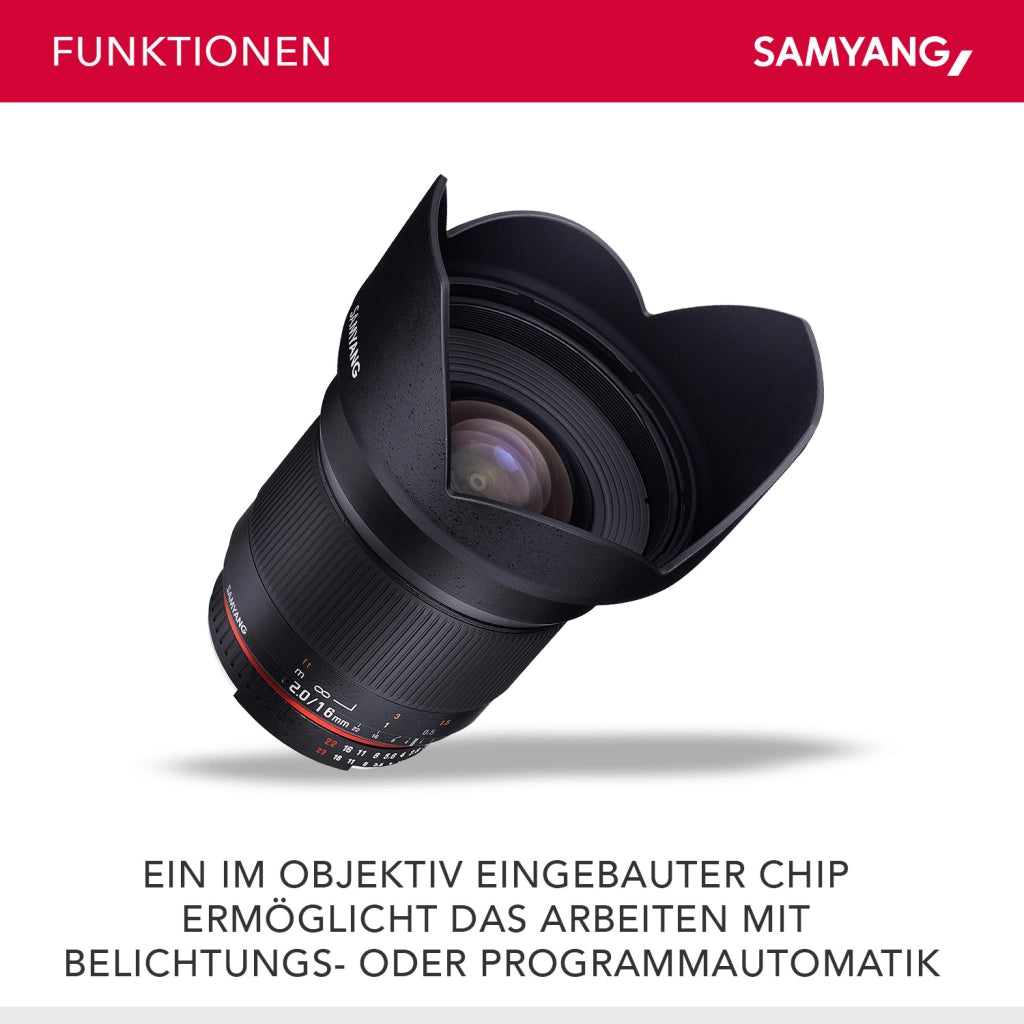 16/2.0 Lens DSLR Nikon F AE obiettivo fotografico con messa a fuoco manuale e anello di apertura automatica, obiettivo grandangolare nero