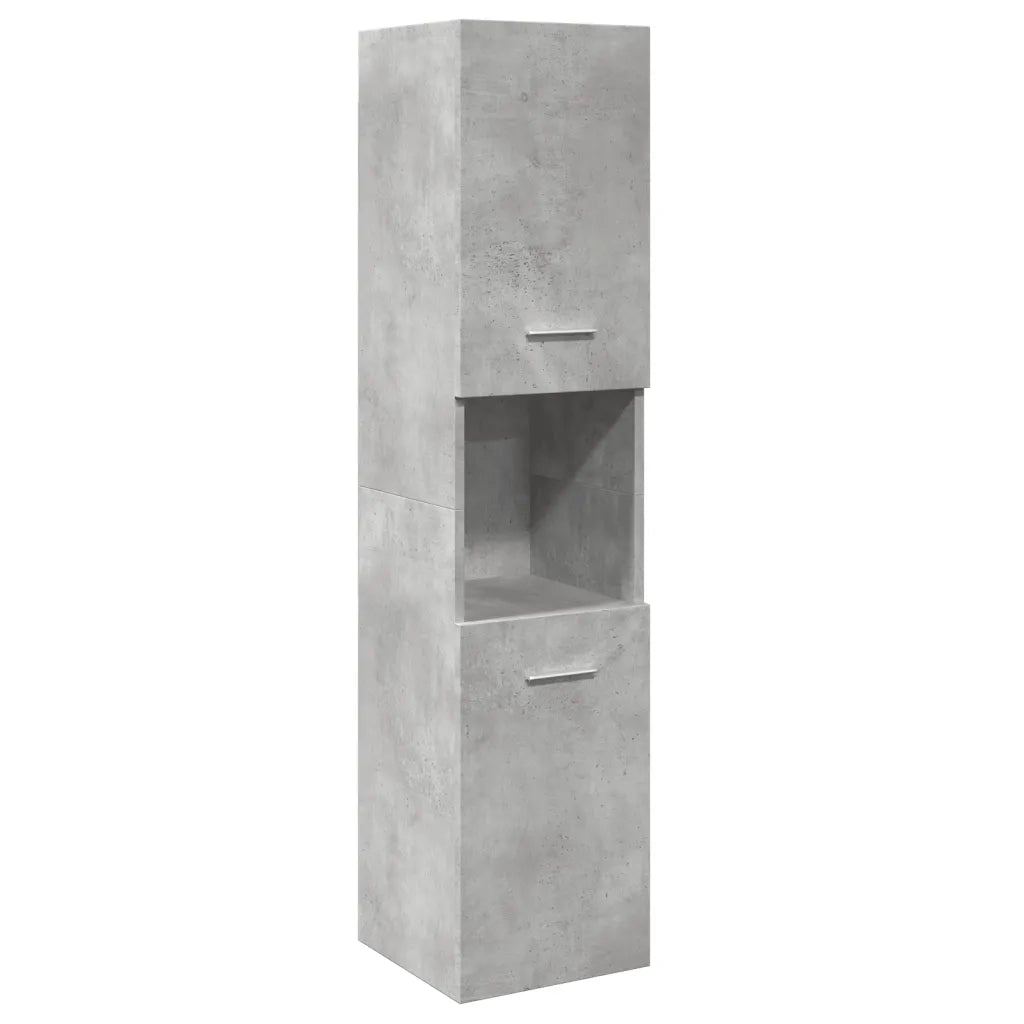 Set Mobili da Bagno 4 pz Grigio Cemento in Legno Multistrato
