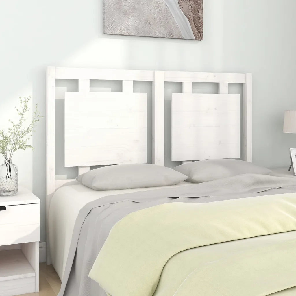 Testiera per Letto Bianca 125,5x4x100 cm Legno Massello di Pino 817931