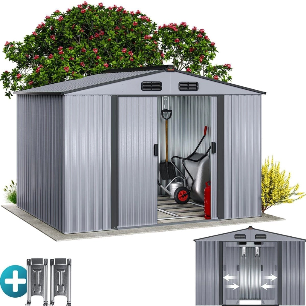 ® Casetta per Attrezzi da Giardino Capanno in Metallo da Esterno 5m² con Base 260x205x180cm Capannone XXL
