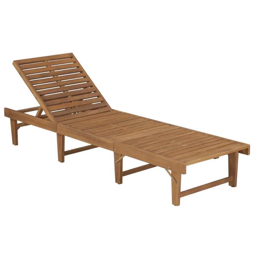 Lettino prendisole sedia a sdraio lettino prendisole letto da giardino mobili da giardino pieghevole 200 cm con cuscino legno massello di acacia 02_0012837