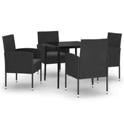 Set da Pranzo da Giardino 5 pz | Set Salotto da Giardino Nero