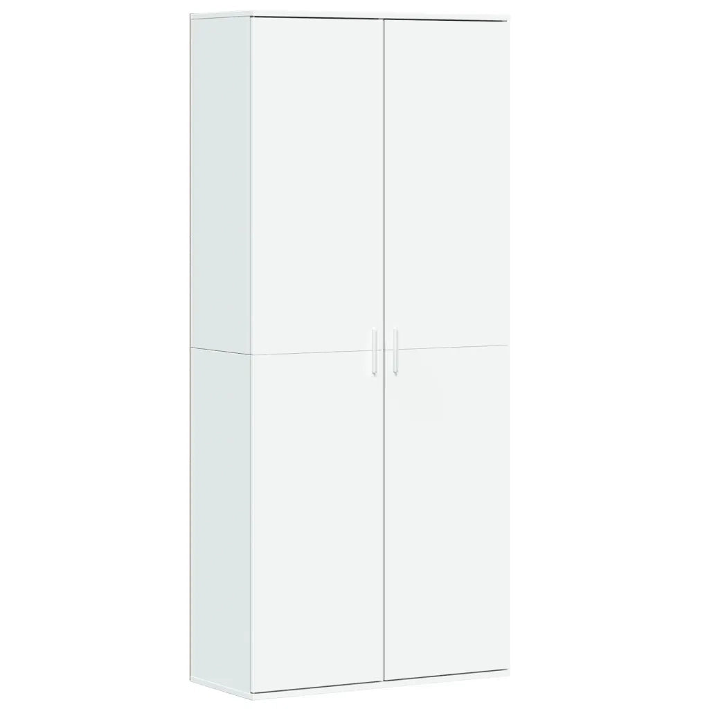 Credenza-Buffet-Armadio da cucina Bianca 80x35x180 cm in Legno Multistrato