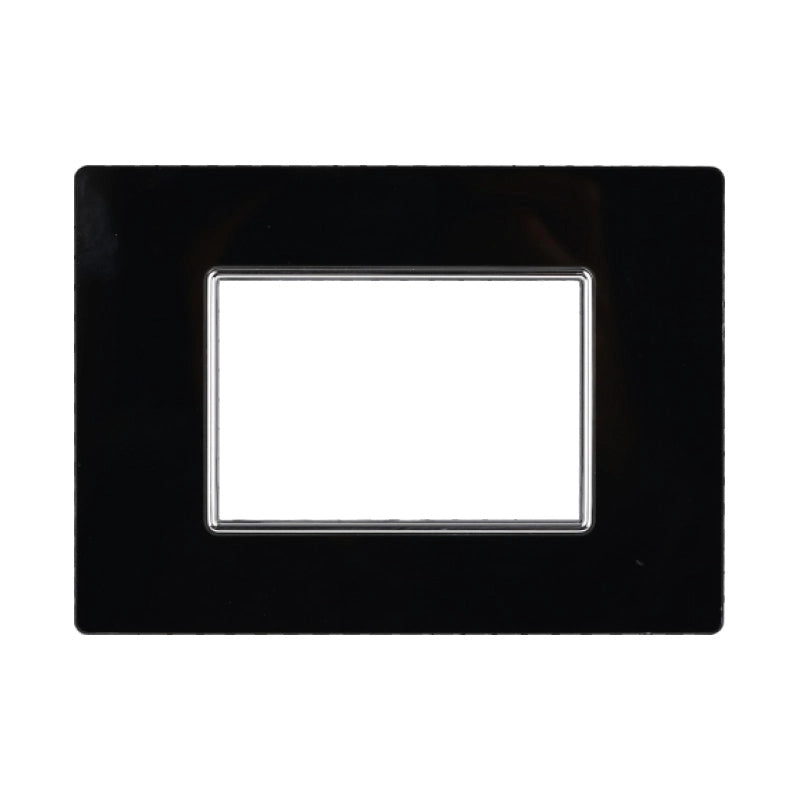 Placca in Vetro 503 3P Moduli Nero Compatibile con Axolute AN84302