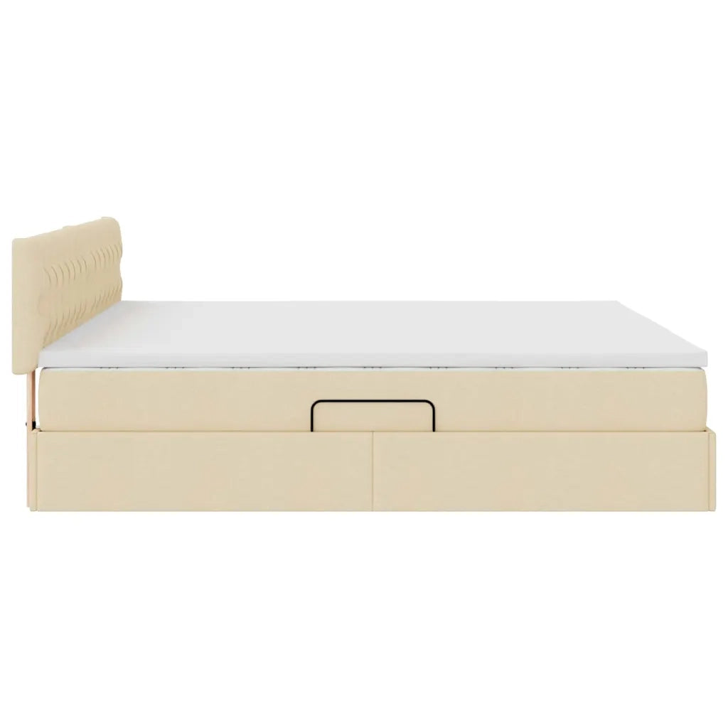 Letto con contenitore e materasso Crema 160 x 200 cm