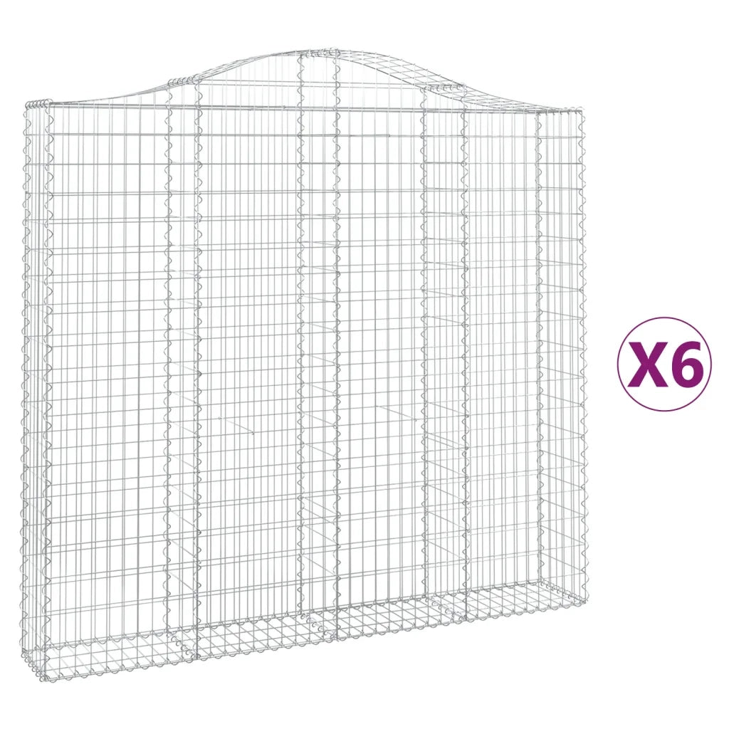 Cesti Gabbioni ad Arco 6 pz 200x30x180/200 cm Ferro Zincato 3145518