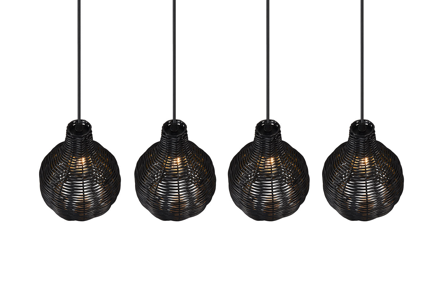 Lampada a Sospensione da Interno Attacco E14 in Tessuto Nero