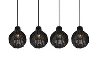 Lampada a Sospensione da Interno Attacco E14 in Tessuto Nero