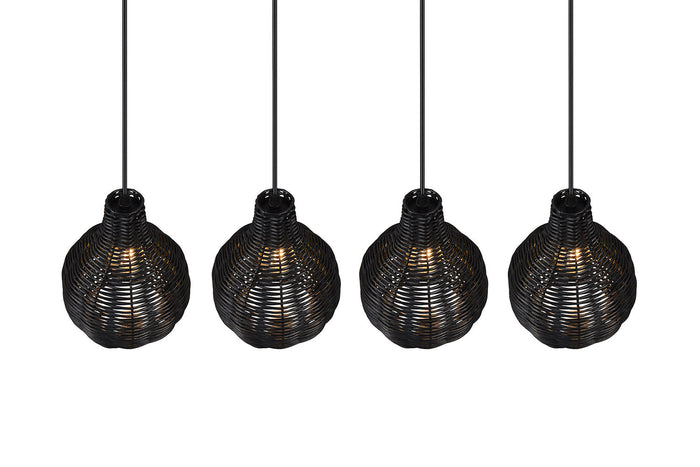 Lampada a Sospensione da Interno Attacco E14 in Tessuto Nero