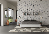 Letto Matrimoniale 160x190 cm con Rete Nuamo Frassino Bianco