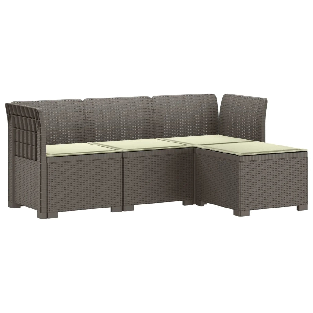 Divano da giardino 4 posti con cuscini aspetto rattan PP 3443938
