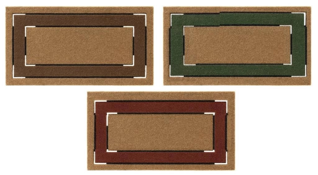 1 Pezzo Tappeto Zerbino Agugliato Side con Bordo 40 x 75 cm 3 Colori