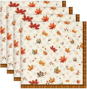 Set di tovaglioli in cotone 100% - Foglie autunnali vintage - Tovaglioli lavabili - Set da 4 - 45,7 x 45,7 cm - Per pranzo/festa - Tovaglioli da pranzo